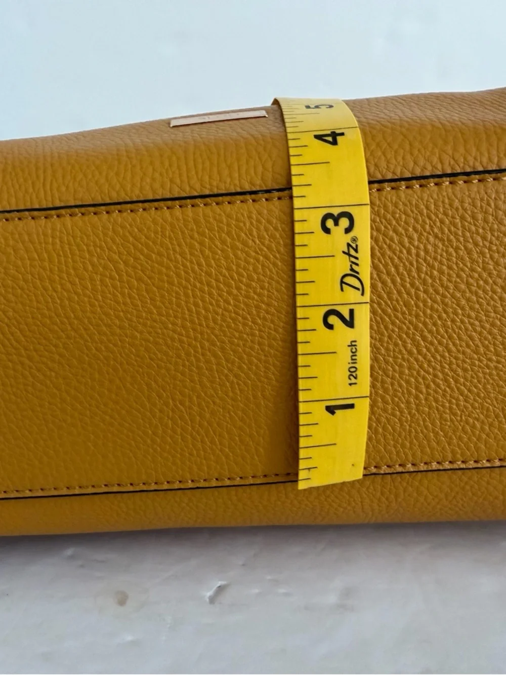Aldo Mustard Yellow Pebbled Leather Satchel with Scarf Accent - Picture 4 of 10